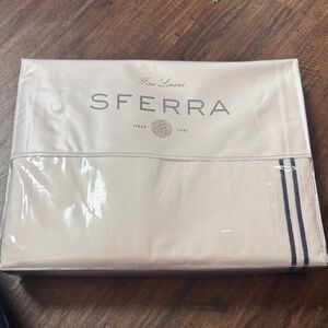SFERRA Fine Linens in Cream with Navy Accents